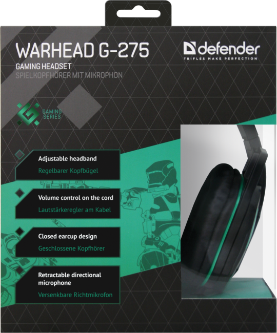Defender Игровая гарнитура Warhead G-275 зеленый + черный, кабель 1,8 м Defender Warhead G-275 Defender Игровая гарнитура Warhead G-275 зеленый + черный, кабель 1,8 м Defender Warhead G-275