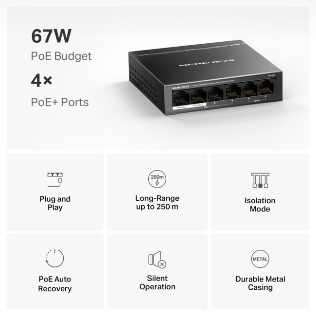 Коммутатор Mercusys MS106P Коммутатор Mercusys MS106P