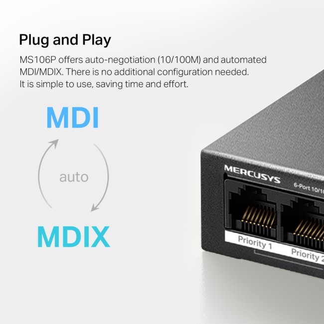 Коммутатор Mercusys MS106P Коммутатор Mercusys MS106P