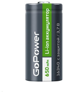 Аккумулятор Li-ion GoPower 16340 PK1 3.7V 650mAh с защитой (1/8/400) GoPower 00-00019618