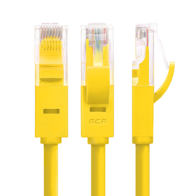 Greenconnect Патч-корд прямой 3.0m UTP кат.6, желтый, 24 AWG, литой, GCR-LNC602-3.0m, ethernet high speed, RJ45, T568B Greenconnect RJ45(m) - RJ45(m) Cat. 6 UTP PVC 3м жёлтый
