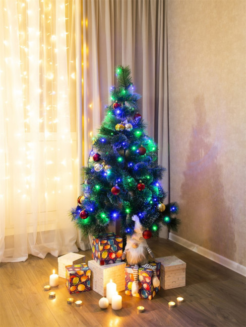 Гирлянда Гирлянда 200LED 220V, 8 режимов, 20 м, нить, разноцветная Гирлянда Гирлянда 200LED 220V, 8 режимов, 20 м, нить, разноцветная
