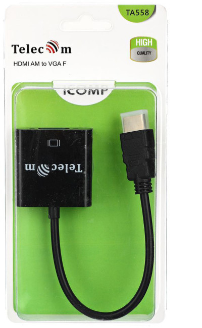 Кабель-переходник HDMI(M) -> VGA(F)   Telecom [TA558] Telecom HDMI(M)  —  VGA(F)