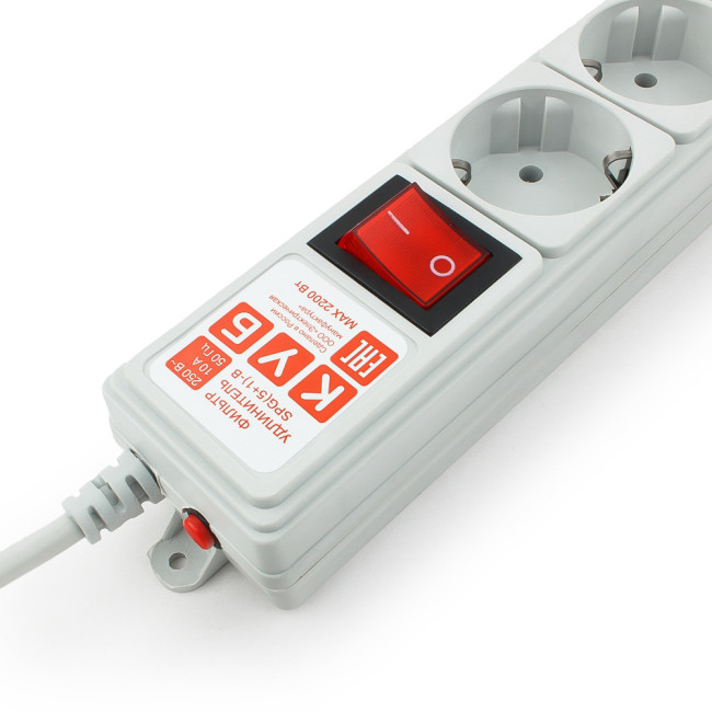 Фильтр-удлинитель Power Cube 1.9 м 6 розеток (серый) 10А/2,2кВт Power Cube (1.9 м, 6 розеток)