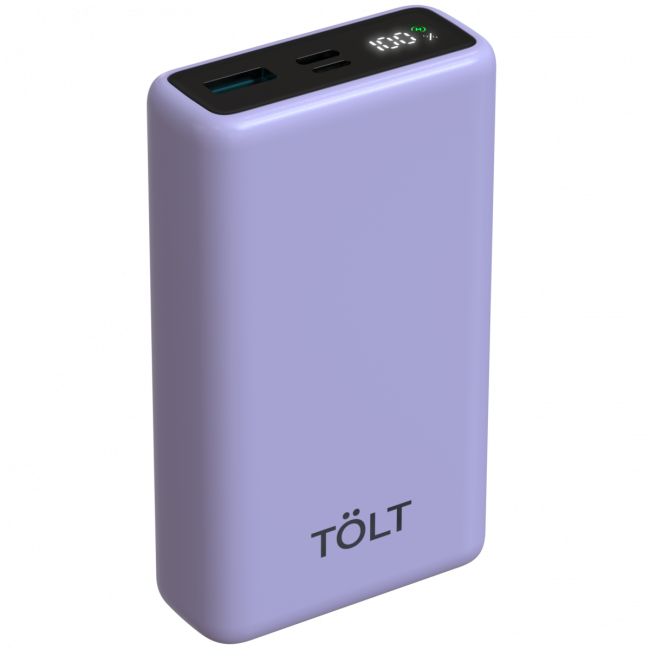 Портативный аккумулятор TOLT Lit LT-LP10T, 10000mAh, 22,5W, fast charging and PD, violet TOLT LT-LP10T Портативный аккумулятор TOLT Lit LT-LP10T, 10000mAh, 22,5W, fast charging and PD, violet TOLT LT-LP10T