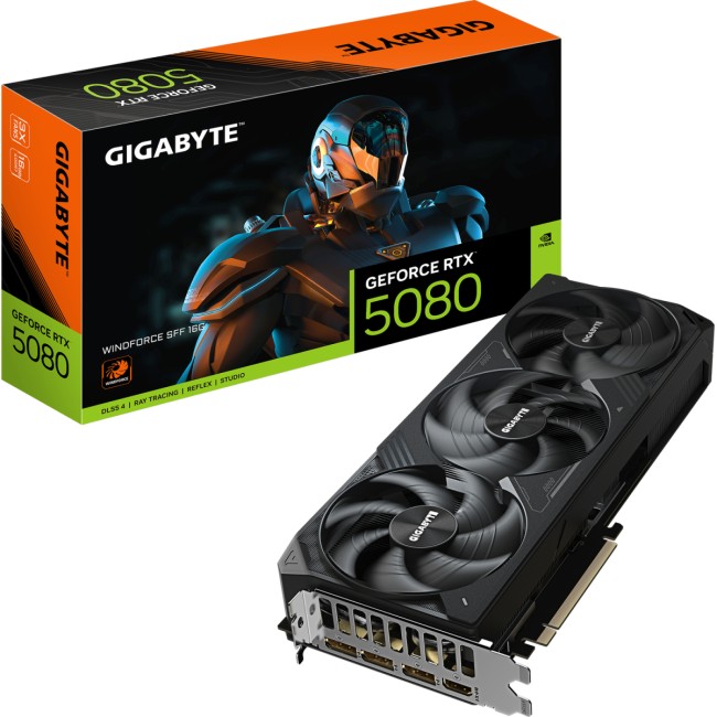 Видеокарта GIGABYTE GeForce RTX 5080 WINDFORCE SFF (GV-N5080WF3-16GD) Видеокарта GIGABYTE GeForce RTX 5080 WINDFORCE SFF (GV-N5080WF3-16GD)