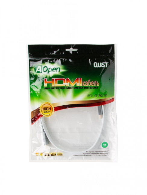 Кабель HDMI 19M/M ver 2.0, 1M, Aopen/Qust <ACG568F-S-1M> серебряно-белый Flat Aopen HDMI (m)- HDMI (m) 1м Кабель HDMI 19M/M ver 2.0, 1M, Aopen/Qust <ACG568F-S-1M> серебряно-белый Flat Aopen HDMI (m)- HDMI (m) 1м