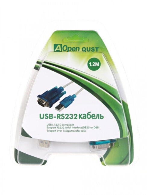 Кабель-переходник USB Am -> RS-232 DB9M, винты ( добавляет в систему COM порт) Aopen/Qust <ACU804> AOpen USB 2.0 Type-AM - COM(RS232) 9M Кабель-переходник USB Am -> RS-232 DB9M, винты ( добавляет в систему COM порт) Aopen/Qust <ACU804> AOpen USB 2.0 Type-AM - COM(RS232) 9M