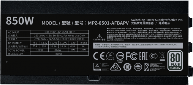 Блок питания 850Вт Cooler Master XG850 Plus Platinum