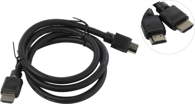 Кабель 1.0m HDMI 1.4, 30/30 AWG, FullHD, Ethernet 10.2 Гбит/с, 3D, экран Greenconnect 4PH-50512