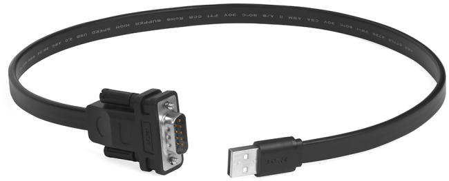 Greenconnect Конвертер-переходник 0.5m плоский, черный, позолоченные коннекторы, 28/26 AWG, USB 2.0 AM / DB9 RS-232 PROF GCR-UOC5M-BCG-0.5m, чипсет PL2303RA Greenconnect USB 2.0 AM / DB9 RS-232 + чипсет PL2303RA