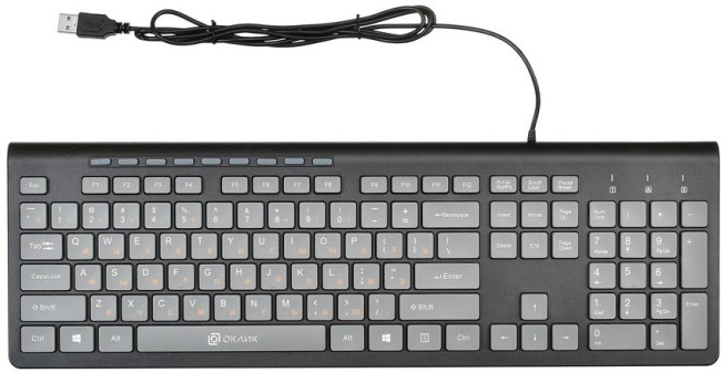 Клавиатура Oklick 480M черный/серый USB slim Multimedia (1067199) Oklick 1067199 Клавиатура Oklick 480M черный/серый USB slim Multimedia (1067199) Oklick 1067199