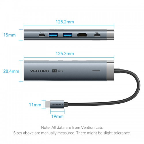 Мультифункциональный хаб Vention USB-C 6 в 1, шт. Vention TGNHB