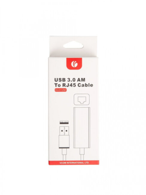 Кабель-переходник USB 3.0 (Am) --> LAN RJ-45 Ethernet 1000 Mbps, Aluminum Shell, VCOM <DU312M> VCOM USB 3.0 - RJ-45 Ethernet Кабель-переходник USB 3.0 (Am) --> LAN RJ-45 Ethernet 1000 Mbps, Aluminum Shell, VCOM <DU312M> VCOM USB 3.0 - RJ-45 Ethernet