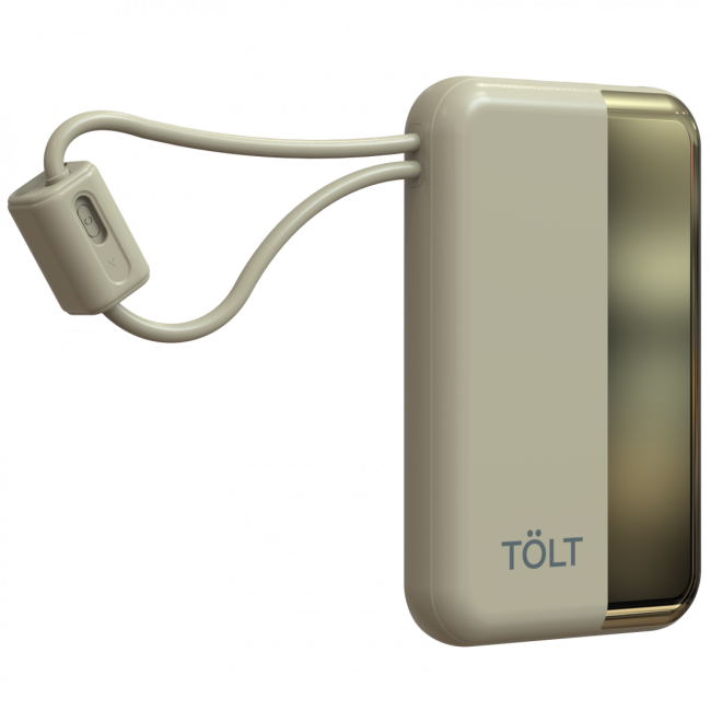Портативный аккумулятор TOLT Lit KC16, 10000mAh, 22,5W, fast charging and PD, beige, CCC TOLT KC16 Портативный аккумулятор TOLT Lit KC16, 10000mAh, 22,5W, fast charging and PD, beige, CCC TOLT KC16