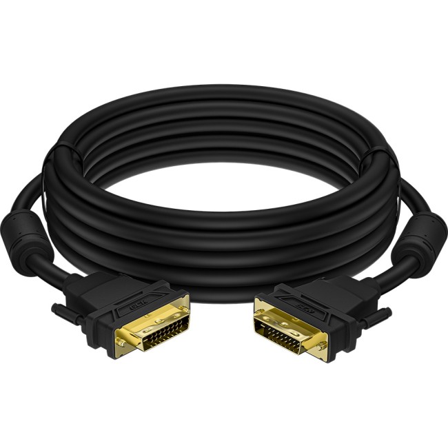 GCR Кабель PROF 7.0m DVI-D, черный, GOLD, ферритовые кольца, OD 8.5mm, 28 AWG, DVI/DVI, 25M/25M, двойной экран, GCR-DM2DMC2-7.0m Greenconnect GCR-DM2DMC2-7.0m, 7 м