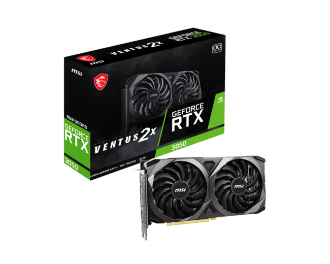 Видеокарта MSI GeForce RTX 3050 VENTUS 2X XS 8G OC