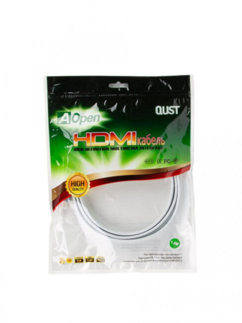 Кабель HDMI 19M/M ver 2.0, 1.8M, Aopen/Qust <ACG568F-S-1.8M> серебряно-белый Flat Aopen HDMI (m)- HDMI (m) 1.8м Кабель HDMI 19M/M ver 2.0, 1.8M, Aopen/Qust <ACG568F-S-1.8M> серебряно-белый Flat Aopen HDMI (m)- HDMI (m) 1.8м