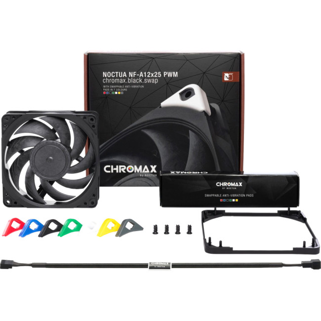 Кулер для корпуса Noctua NF-A12x25 PWM chromax.black.swap Кулер для корпуса Noctua NF-A12x25 PWM chromax.black.swap