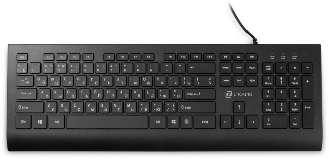 Клавиатура Oklick 155M черный USB slim (подставка для запястий) (1678057) Oklick 1678057 Клавиатура Oklick 155M черный USB slim (подставка для запястий) (1678057) Oklick 1678057