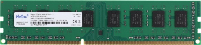 Память DDR3 8GB 1600MHz Netac NTBSD3P16SP-08 Память DDR3 8GB 1600MHz Netac NTBSD3P16SP-08