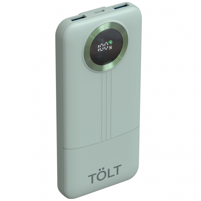 Портативный аккумулятор TOLT Lit KP128 Green, 10000mAh, 22,5W, fast charging and PD, green, CCC TOLT KP128 Green Портативный аккумулятор TOLT Lit KP128 Green, 10000mAh, 22,5W, fast charging and PD, green, CCC TOLT KP128 Green