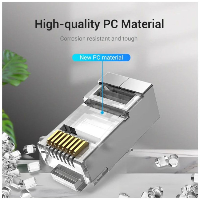 Коннектор Vention RJ45 (8p8c), FTP, cat. 6A, под витую пару, экранированный (50шт.) Коннектор Vention IDFR0-50, экранированный (50 шт.) Коннектор Vention RJ45 (8p8c), FTP, cat. 6A, под витую пару, экранированный (50шт.) Коннектор Vention IDFR0-50, экранированный (50 шт.)