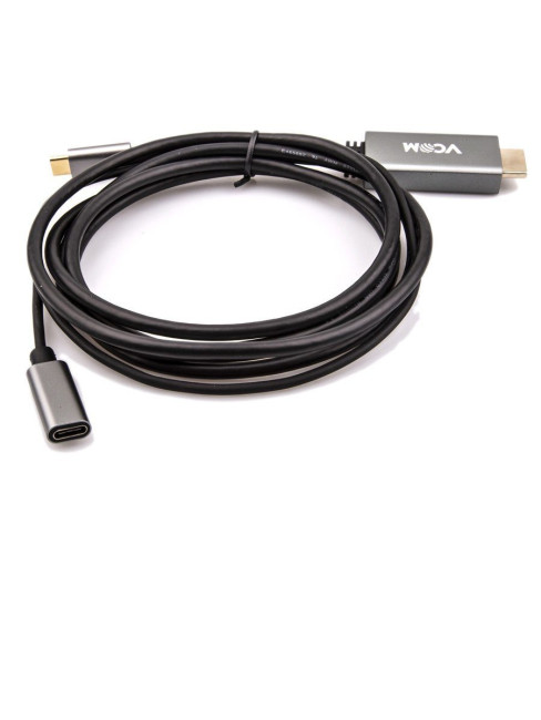 Кабель-адаптер USB 3.1 Type-Cm --> HDMI A(m) 4K@60Hz, 1.8m , PD, Alum Shell,VCOM <CU423MCPD-1.8M> VCOM USB 3.2 Type-C (m) - HDMI (m),USB 3.2 Type-C (m)