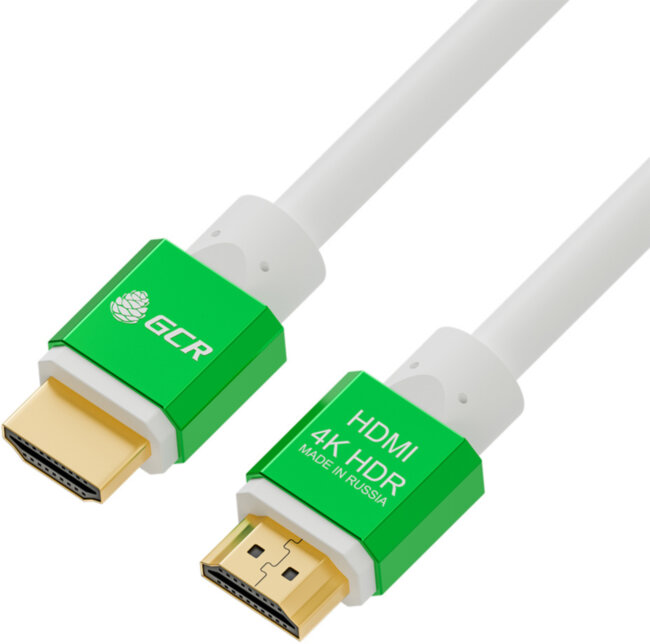 Greenconnect Кабель 2.0m HDMI версия 2.0, HDR 4:2:2, Ultra HD, 4K 60 fps 60Hz/5K*30Hz, 3D, AUDIO, 18.0 Гбит/с, 28/28 AWG, OD7.3mm, тройной экран, белый, AL корпус зеленый, GCR-51294 Greenconnect HDMI (m) - HDMI (m) 2м Greenconnect Кабель 2.0m HDMI версия 2.0, HDR 4:2:2, Ultra HD, 4K 60 fps 60Hz/5K*30Hz, 3D, AUDIO, 18.0 Гбит/с, 28/28 AWG, OD7.3mm, тройной экран, белый, AL корпус зеленый, GCR-51294 Greenconnect HDMI (m) - HDMI (m) 2м