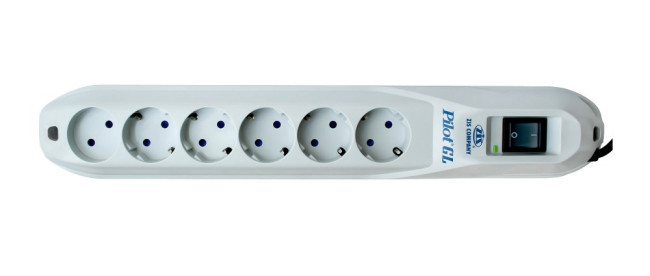 Сетевой фильтр Pilot GL 6 розеток (5 евро + 1 без заземления) 7 м ZIS Pilot GL (7 м, 6 розеток)