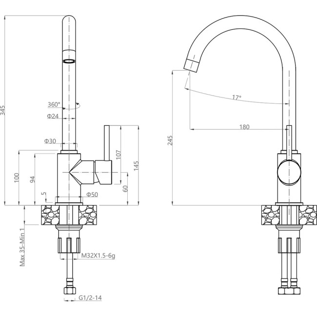 Смеситель GRANFEST GranFest 3650 graphite