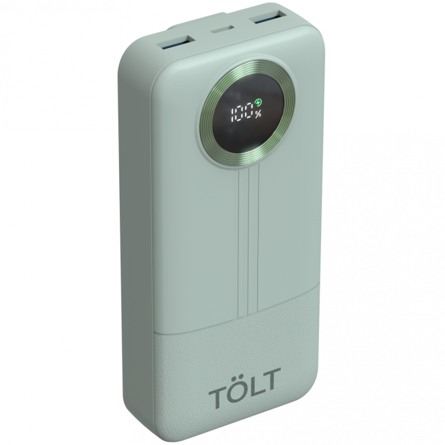 Портативный аккумулятор TOLT Lit KP228 Green, 20000mAh, 22,5W, fast charging and PD, green, CCC TOLT KP228 Green Портативный аккумулятор TOLT Lit KP228 Green, 20000mAh, 22,5W, fast charging and PD, green, CCC TOLT KP228 Green