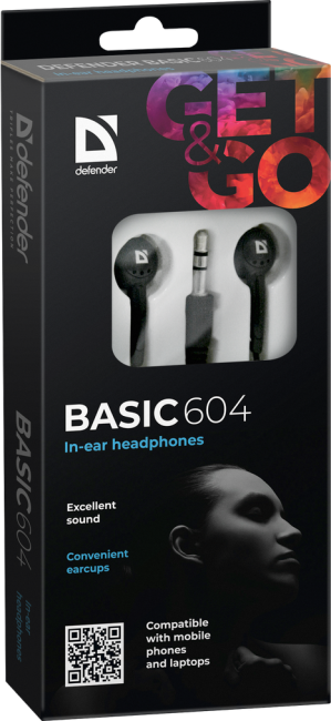 Defender Наушники вставки Basic 604 черный Defender Basic 604 Defender Наушники вставки Basic 604 черный Defender Basic 604