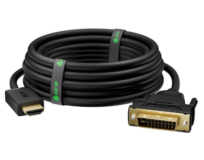GCR Кабель 2.0m HDMI-DVI черный, GOLD, 19M / 25M Dual Link, 28 AWG, тройной экран Greenconnect GCR-52172