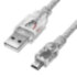 Greenconnect Кабель PROF 3.0m USB 2.0, AM/mini 5P, прозрачный, ферритовые кольца, 28/24 AWG, экран, армированный, морозостойкий, GCR-UM1M5P-BD2S-3.0m Greenconnect USB 2.0 Type-AM - miniUSB 3м