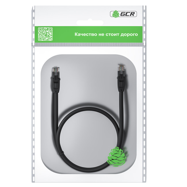 GCR Патч-корд прямой 3.0m UTP кат.6, черный, 24 AWG, ethernet high speed, RJ45, T568B, GCR-52530 Greenconnect RJ45(m) - RJ45(m) Cat. 6 U/UTP PVC 3м