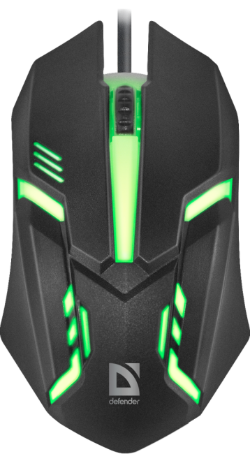 Defender Проводная оптическая мышь Сyber MB-560L 7цветов,3кнопки,1200dpi,черный Defender Сyber MB-560L черный