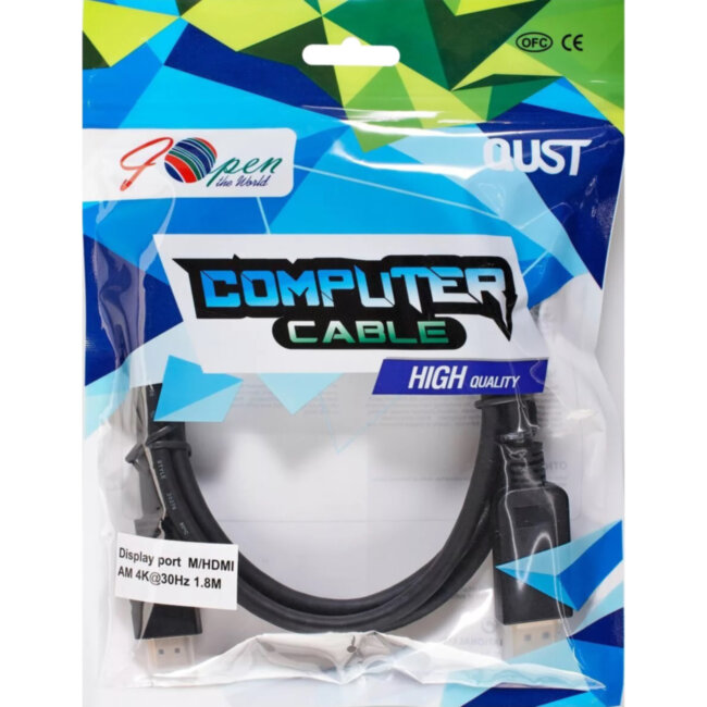 Кабель-переходник DisplayPort M-> HDMI M 4K@30Hz 1.8m iOpen (Aopen/Qust) <ACG608-1.8M> VCOM ACG608-1.8M Кабель-переходник DisplayPort M-> HDMI M 4K@30Hz 1.8m iOpen (Aopen/Qust) <ACG608-1.8M> VCOM ACG608-1.8M