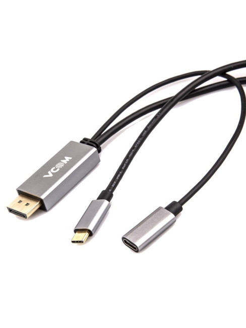 Кабель-адаптер USB 3.1 Type-Cm --> DP(m) 4K@60Hz, 1.8m , PD,Aluminium Shell, VCOM <CU422MCPD-1.8M> VCOM USB 3.2 Type-C (m) - DisplayPort (m)