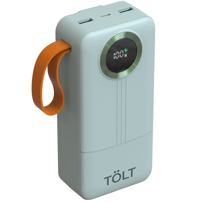 Портативный аккумулятор TOLT Lit KP328 Green, 30000mAh, 22,5W, fast charging and PD, green, CCC TOLT KP328 Green Портативный аккумулятор TOLT Lit KP328 Green, 30000mAh, 22,5W, fast charging and PD, green, CCC TOLT KP328 Green
