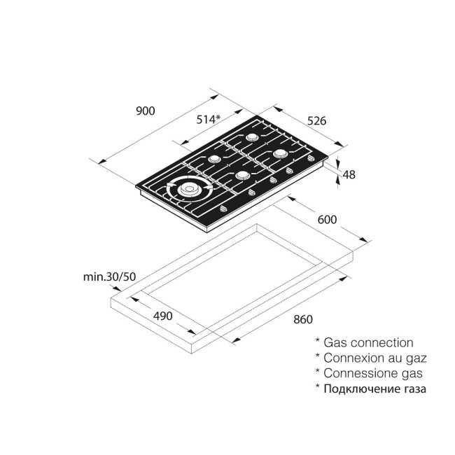 Встраиваемые газовые панели ASKO ASKO Premium HG1986AB
