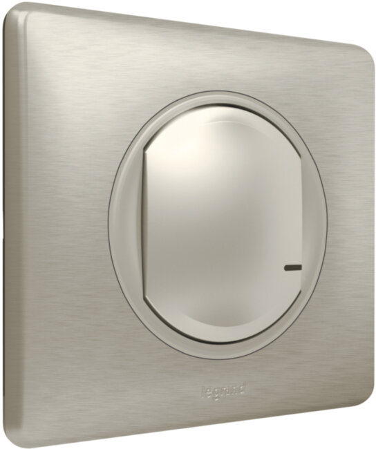 Коллекция умных устройств Celiane with NETATMO. Умный беспроводной выключатель 1-клавишный. Цвет Титан. Рамка Титан. Умный беспроводной выключатель Legrand серия Celiane with NETATMO, Цвет Титан. Выключатель 1-клавишный, Управление со смартфона, Zigbee 2,