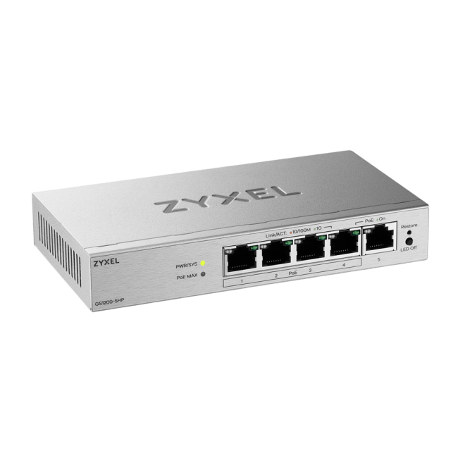 Коммутатор ZYXEL GS1200-5HPV3-EU0101F Коммутатор ZYXEL GS1200-5HPV3-EU0101F
