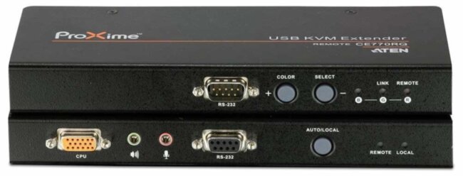 Удлинитель консоли (клав./мышь USB+мон.+аудио+RS232) на 200м ATEN CE770 Удлинитель консоли (клав./мышь USB+мон.+аудио+RS232) на 200м ATEN CE770