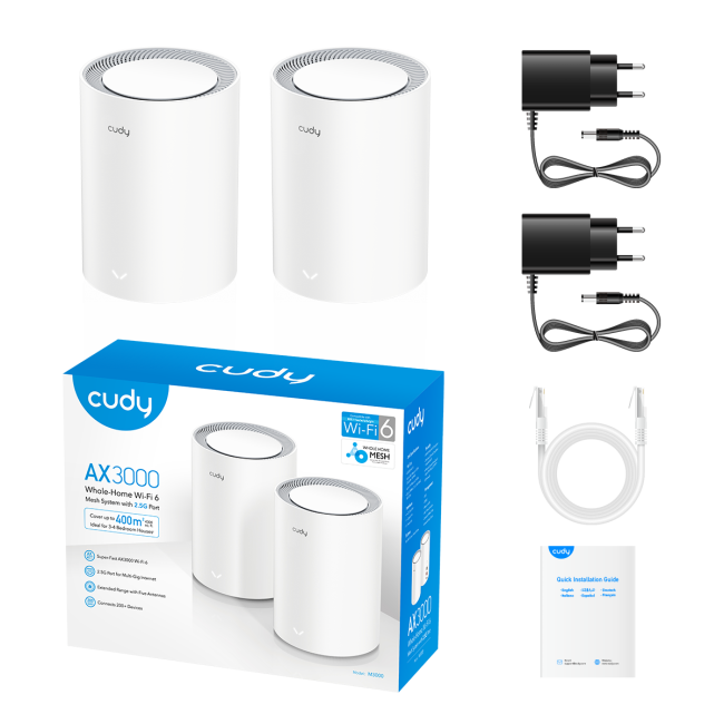 Wi-Fi Mesh-система Cudy M1800(2-Pack) Wi-Fi Mesh-система Cudy M1800(2-Pack)