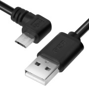 Greenconnect Кабель 0.75m USB 2.0, AM/microB 5pin угловой, черный, 28/28 AWG, экран, армированный, морозостойкий, GCR-UA8AMCB6-BB2S-0.75m Greenconnect  USB 2.0 Type-AM - microUSB 2.0 (m) 0.75м
