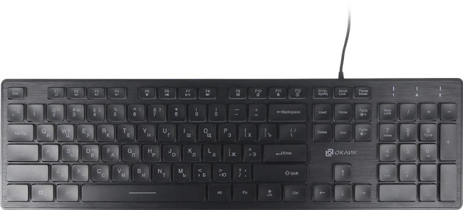 Клавиатура Oklick 550ML черный USB slim Multimedia LED (1061617) Oklick 1061617 Клавиатура Oklick 550ML черный USB slim Multimedia LED (1061617) Oklick 1061617