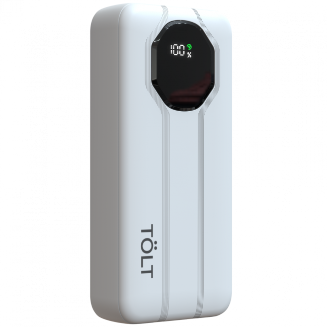 Портативный аккумулятор TOLT Lit KP226 White, 20000mAh, 22,5W, fast charging and PD, white, CCC TOLT KP226 White Портативный аккумулятор TOLT Lit KP226 White, 20000mAh, 22,5W, fast charging and PD, white, CCC TOLT KP226 White