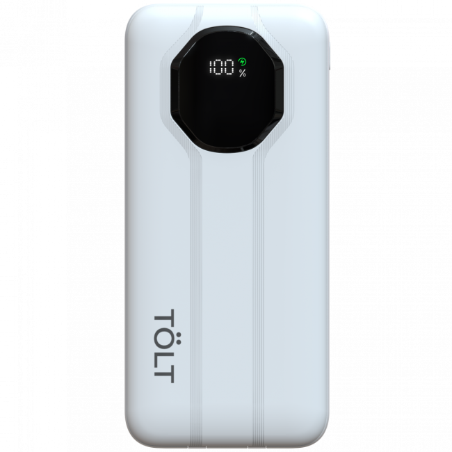 Портативный аккумулятор TOLT Lit KP226 White, 20000mAh, 22,5W, fast charging and PD, white, CCC TOLT KP226 White Портативный аккумулятор TOLT Lit KP226 White, 20000mAh, 22,5W, fast charging and PD, white, CCC TOLT KP226 White