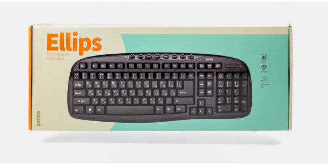 Perfeo клавиатура беспров. "ELLIPSE" Multimedia, USB, чёрная Perfeo "ELLIPSE" PF_5192